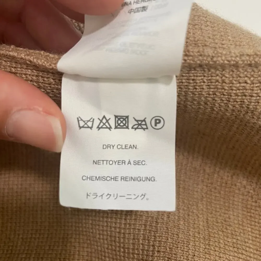 J. Crew Knit Sweater Blazer XS Tan Merino Wool Oversized Open Front Preppy Work